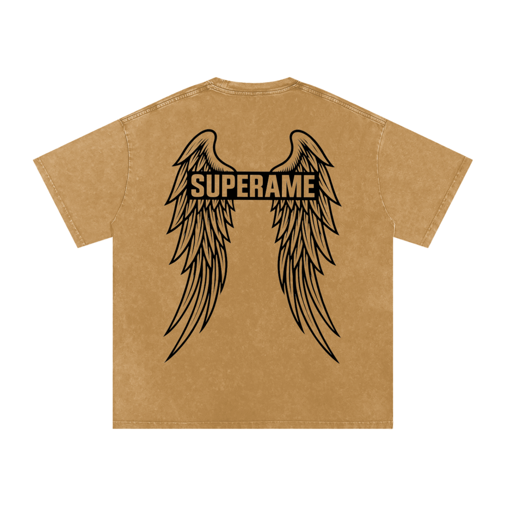 Snow Washed Oversized Cotton T-Shirt