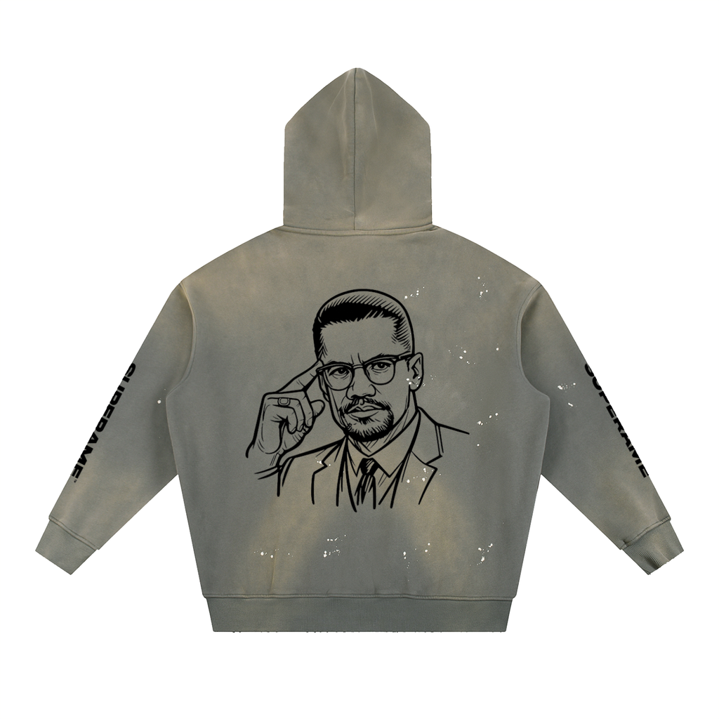 Vintage Washed Frayed Fleece Hoodie
