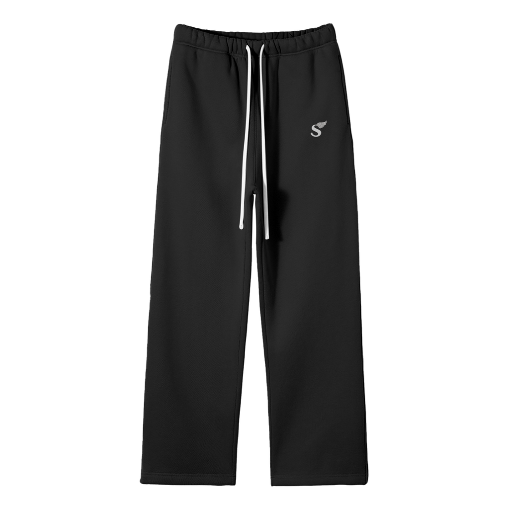 Unisex Solid Color Fleece Straight Leg Pants