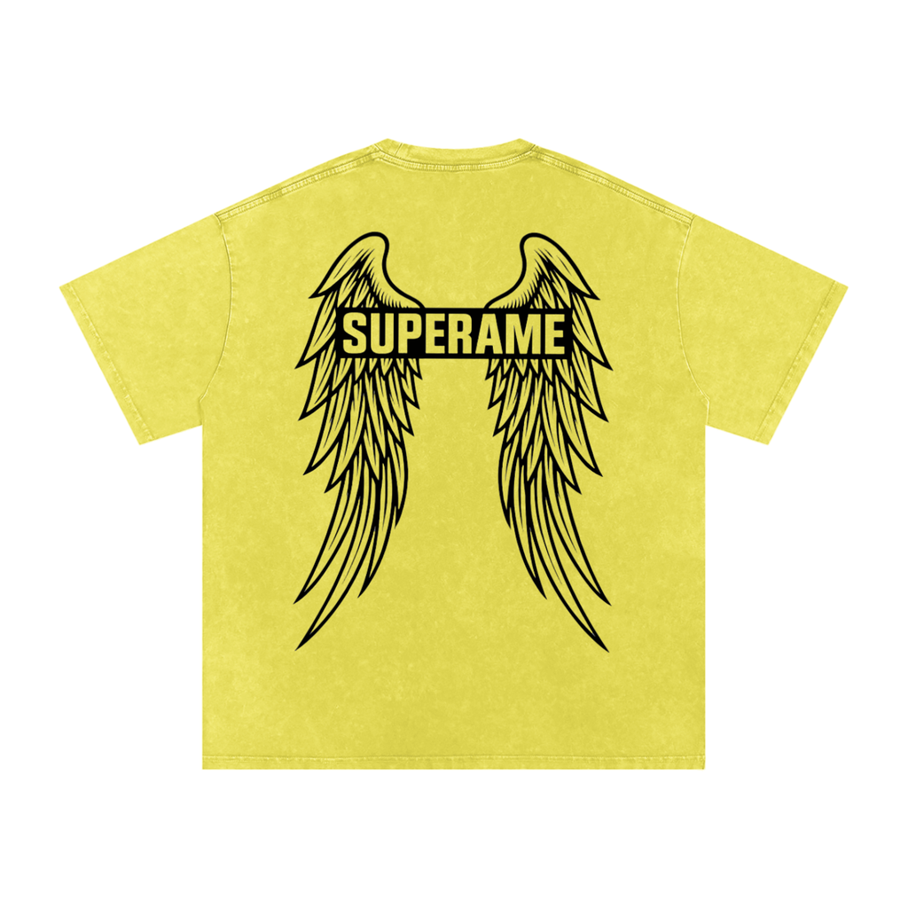 Snow Washed Oversized Cotton T-Shirt