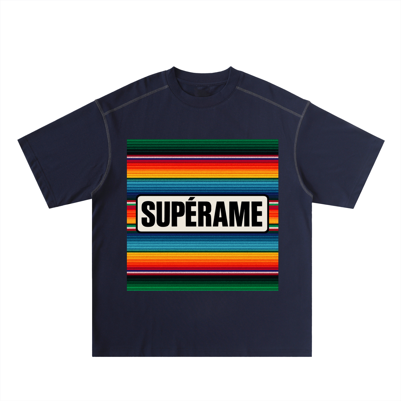 Oversized Contrast-Stitched Cotton Tee