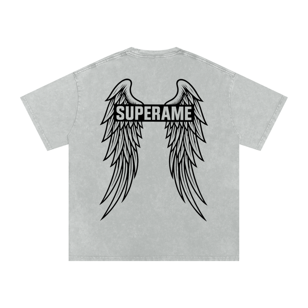 Snow Washed Oversized Cotton T-Shirt